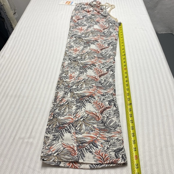 CALI 1805 Los Angeles Pant Flare Wide Leg Linen Tropical Drawstring Size Small - Picture 14 of 14